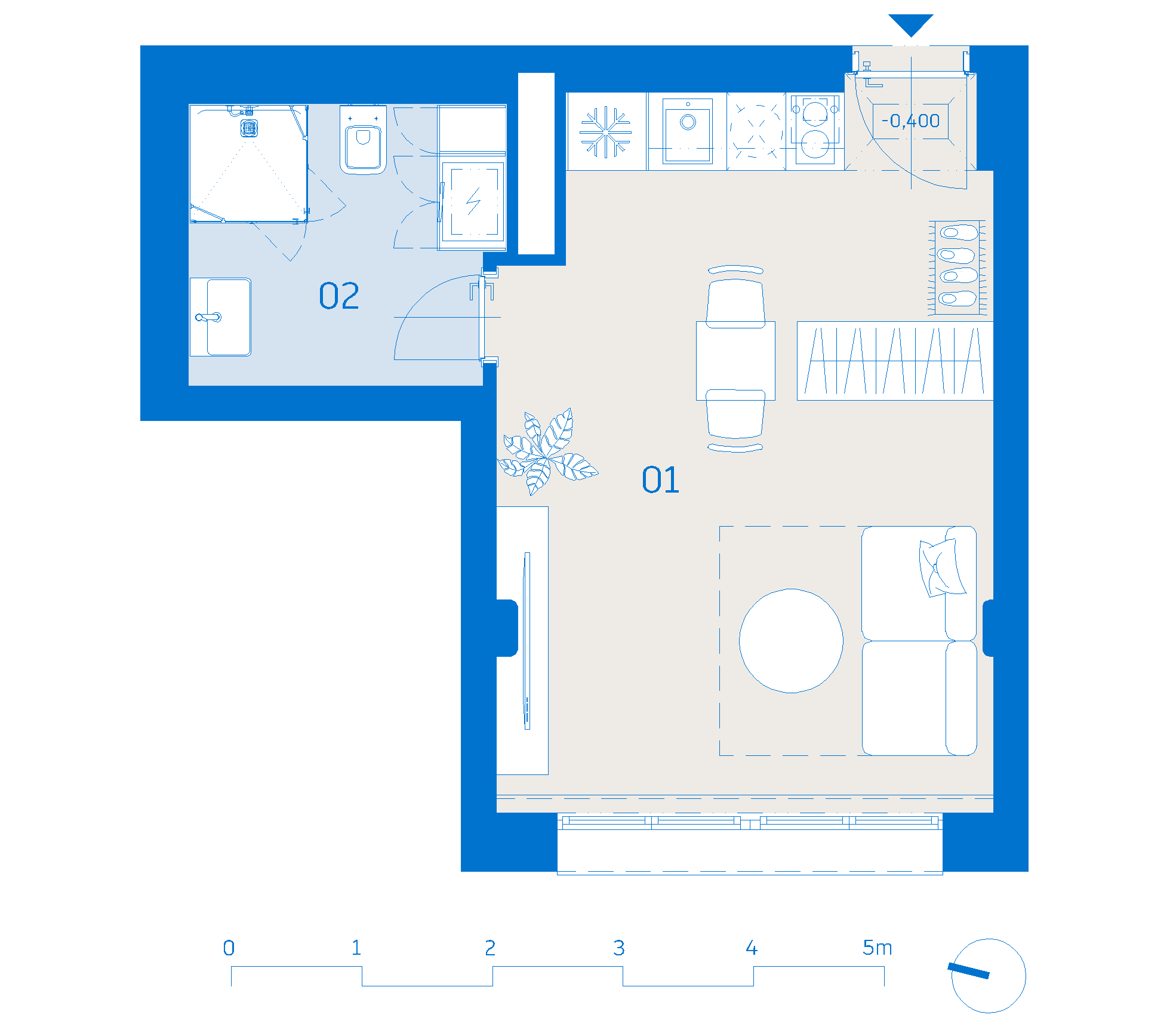 Pôdorys apartmánu 505