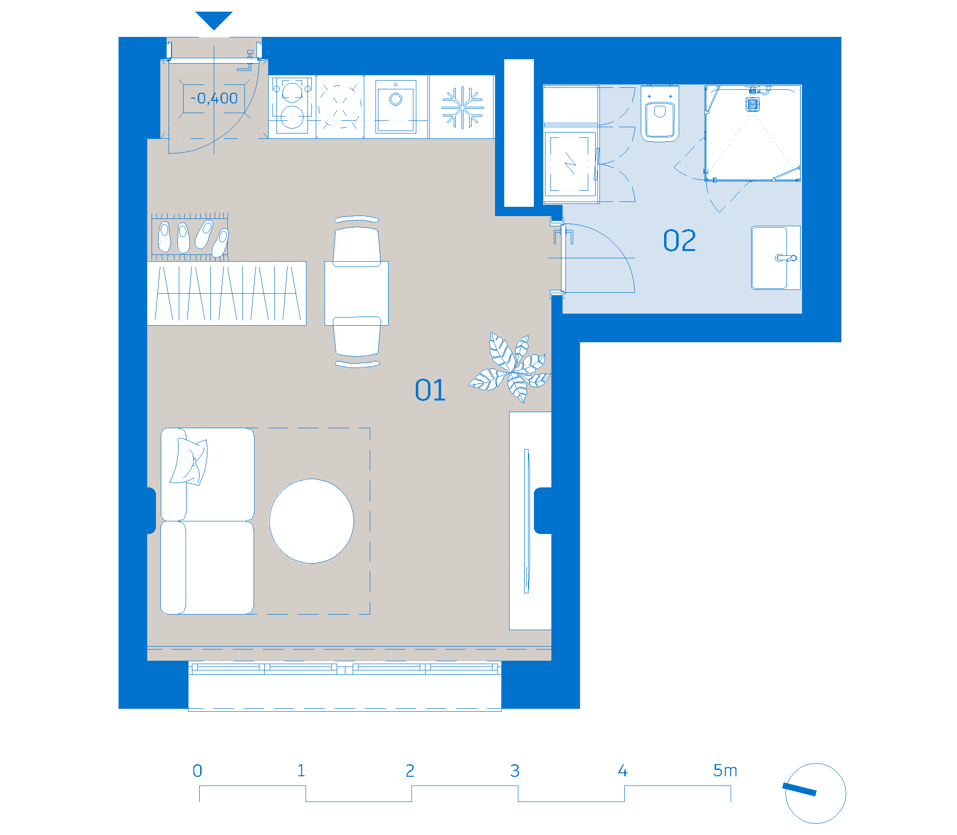 Pôdorys apartmánu 406