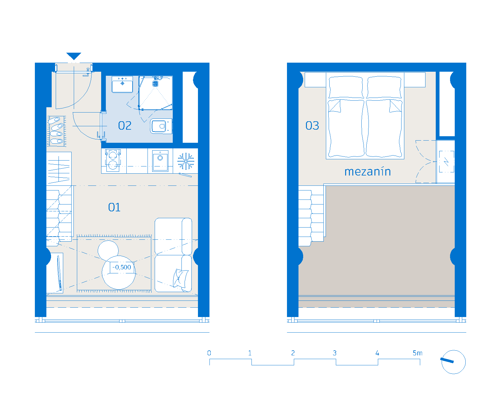 Pôdorys apartmánu 203