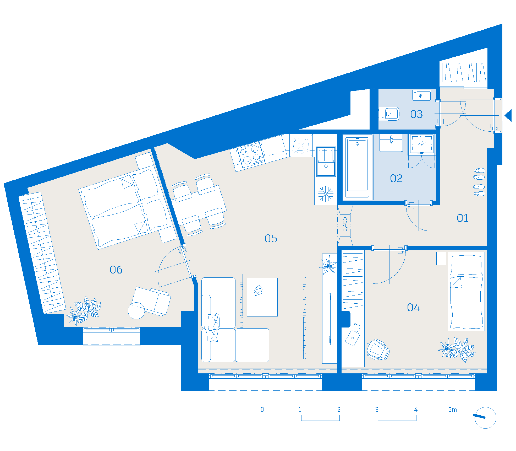 Pôdorys apartmánu 401