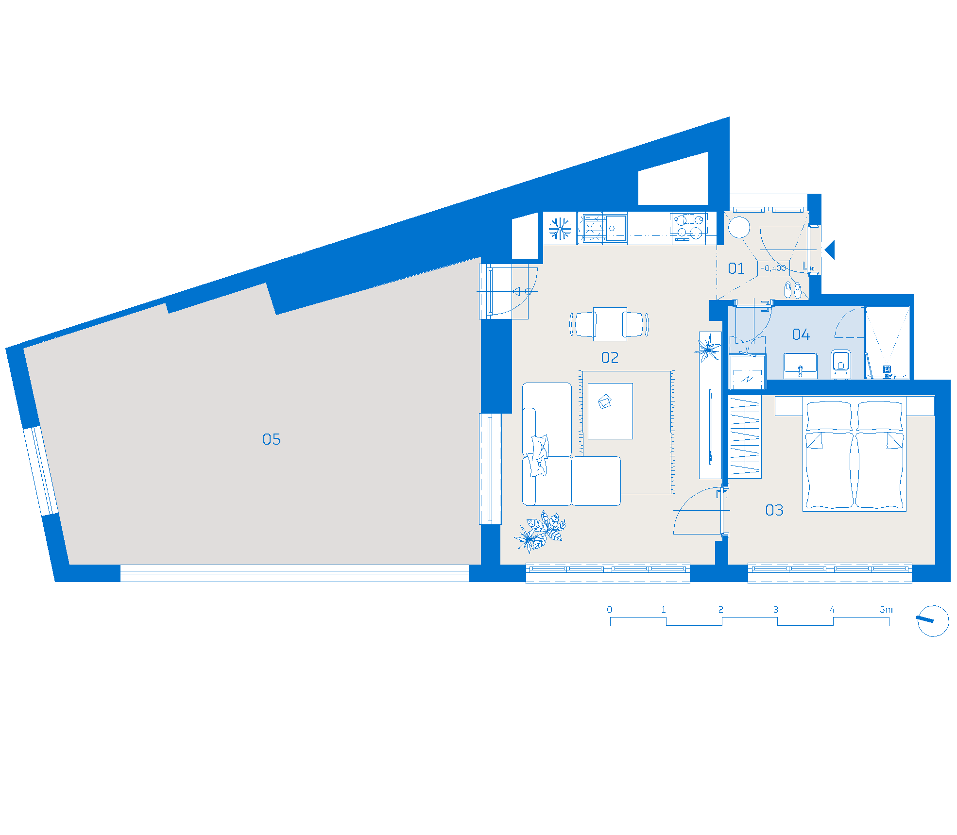 Pôdorys apartmánu 701