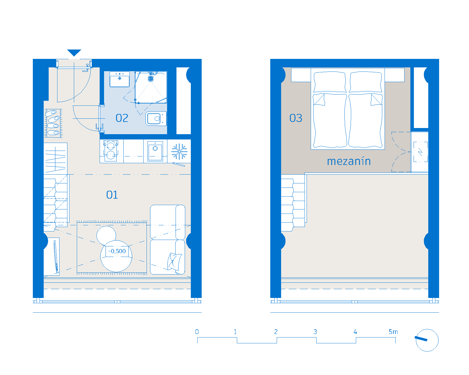 Pôdorys apartmánu 209