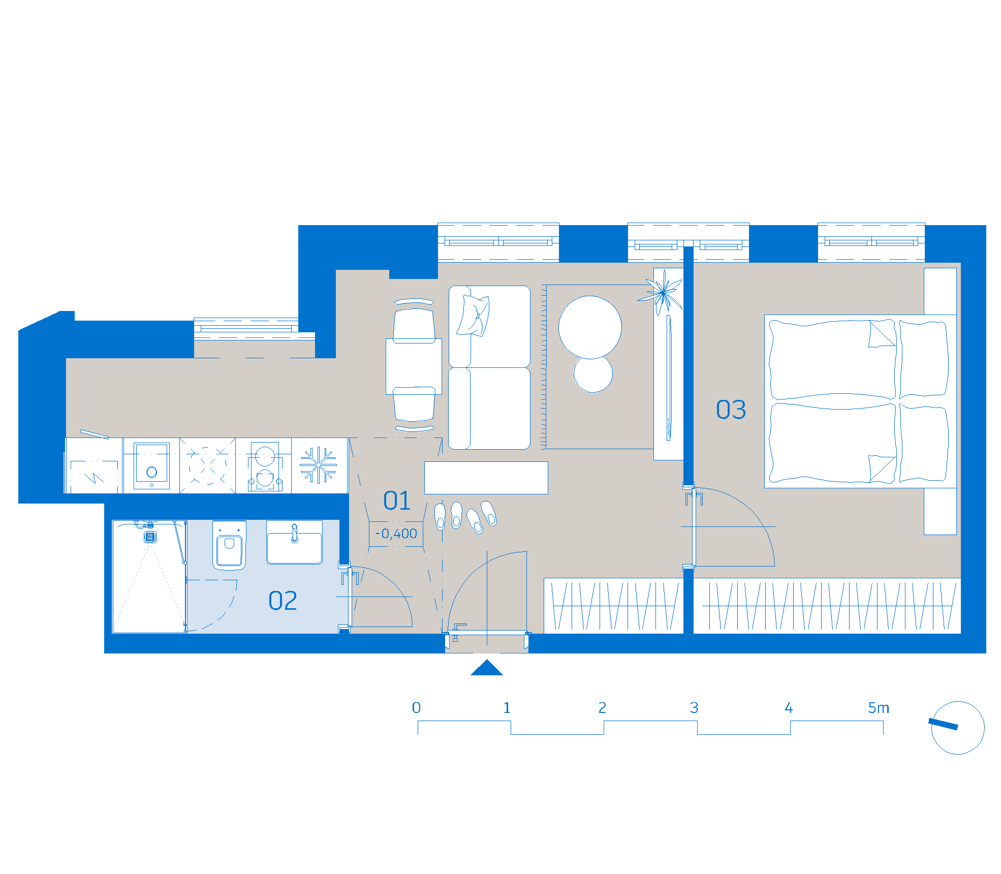 Pôdorys apartmánu 708