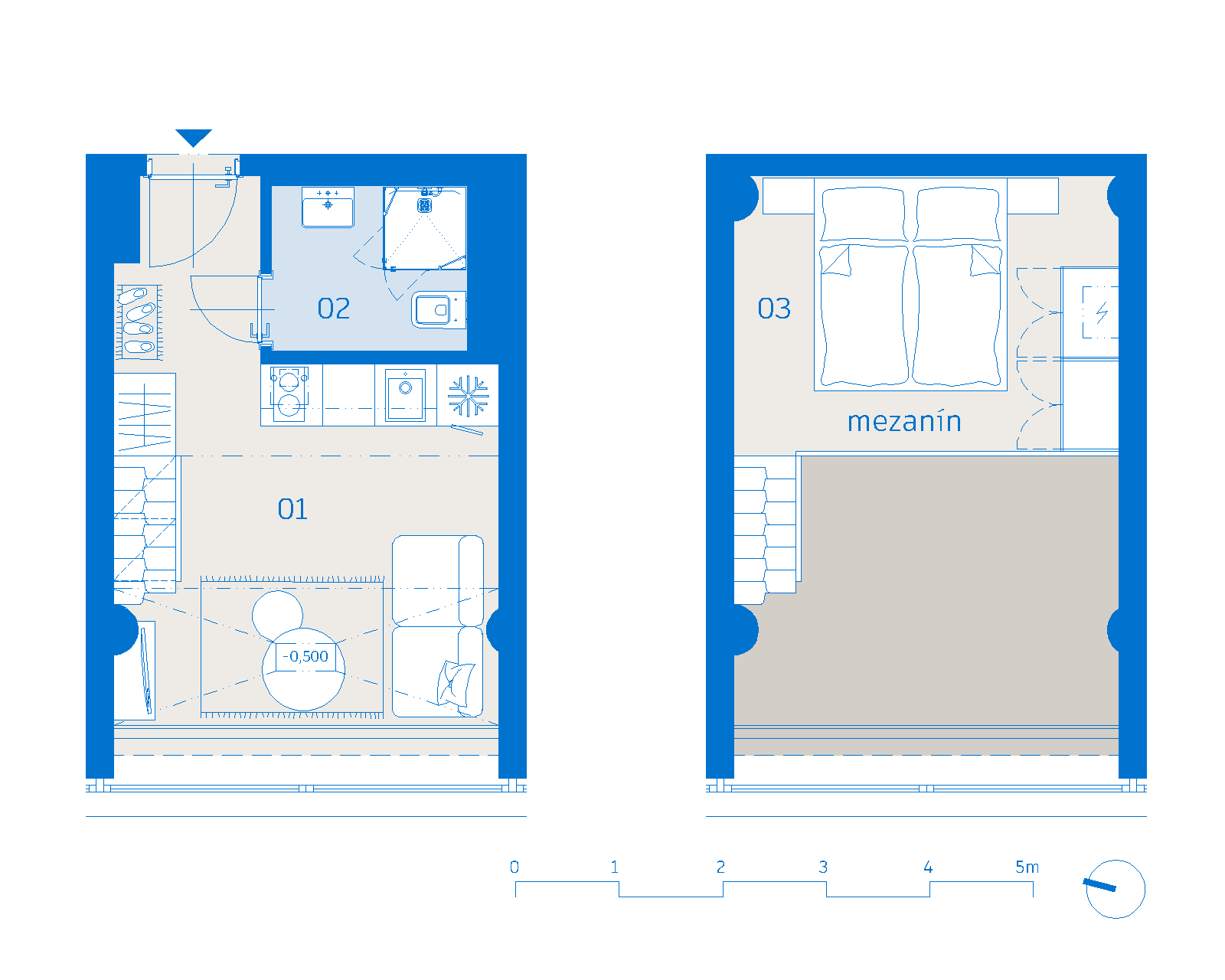Pôdorys apartmánu 207