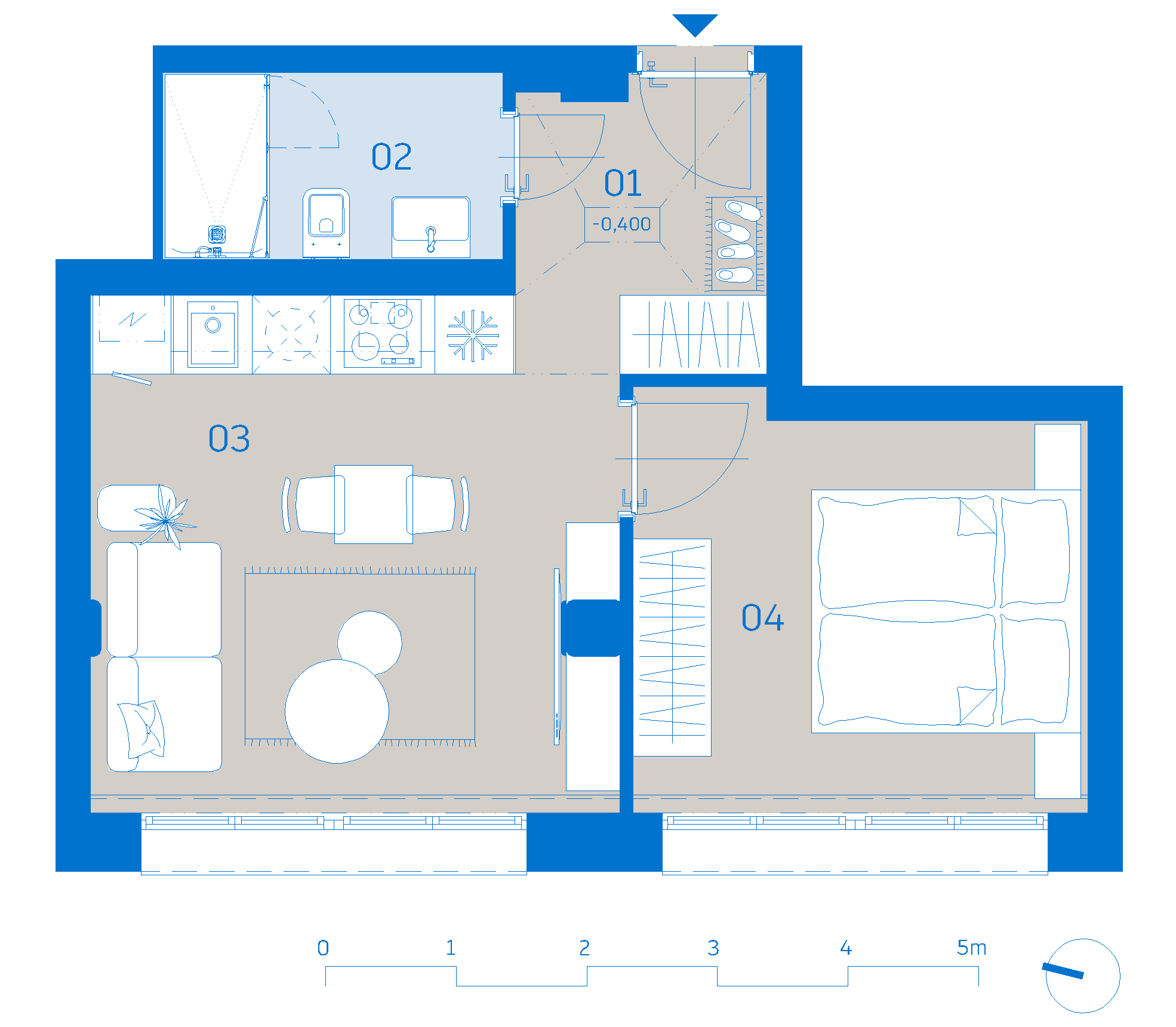 Pôdorys apartmánu 604