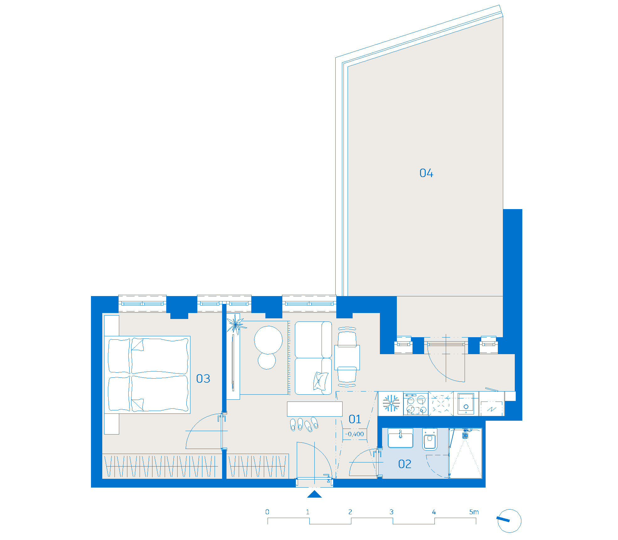 Pôdorys apartmánu 309