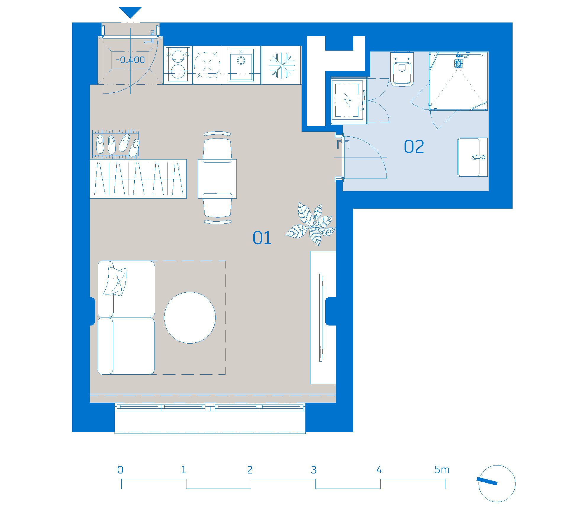 Pôdorys apartmánu 606