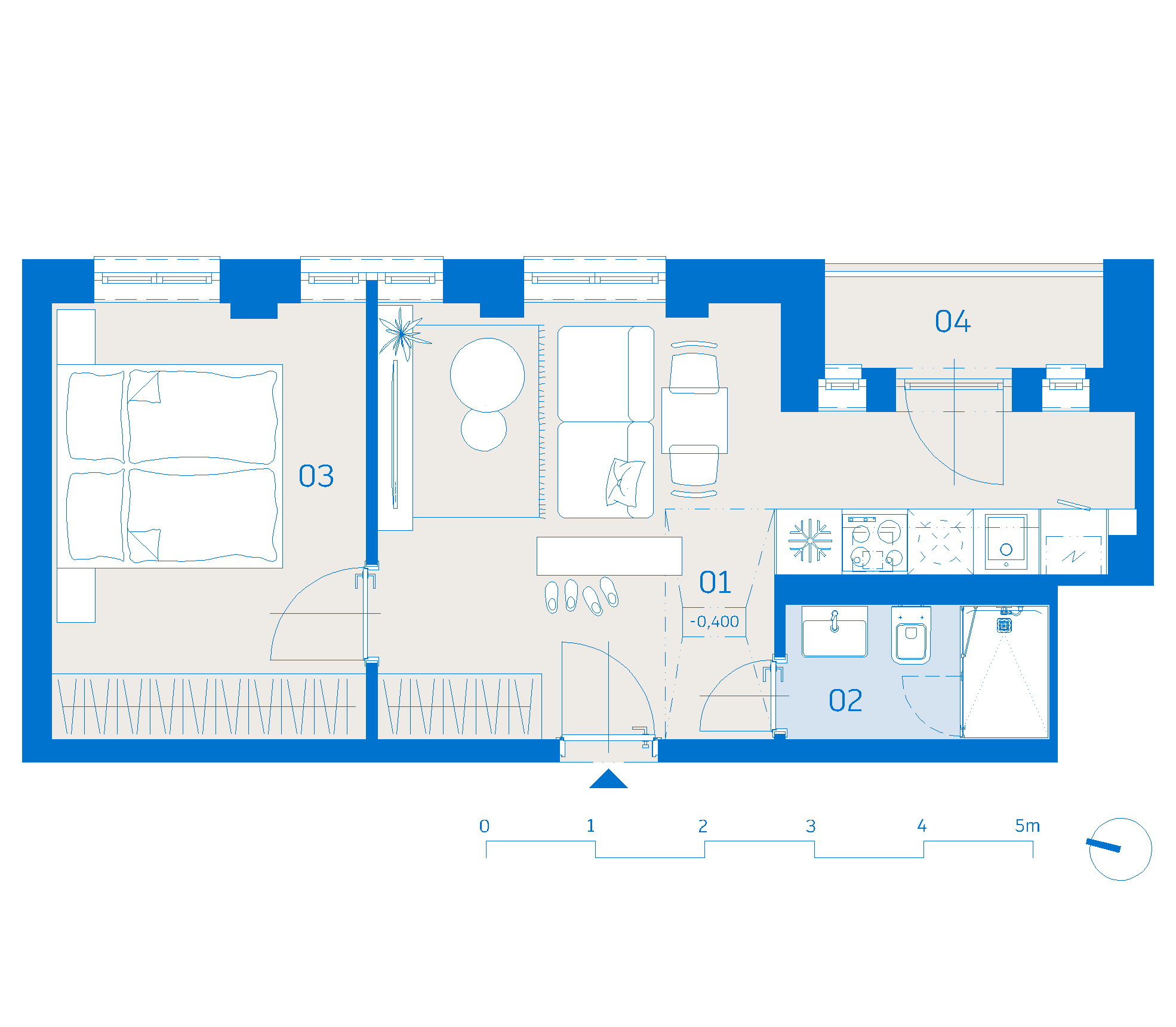 Pôdorys apartmánu 509