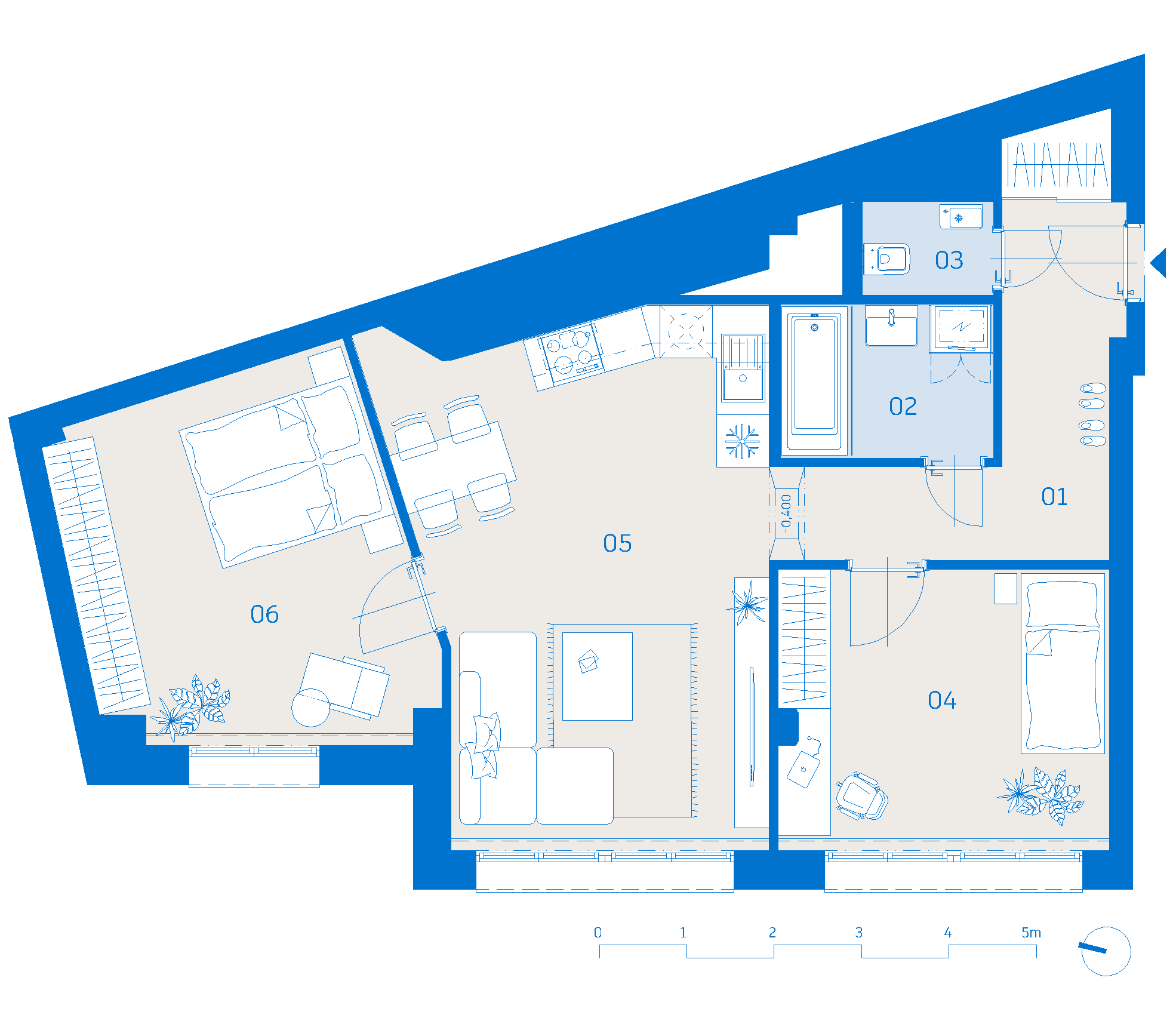 Pôdorys apartmánu 501