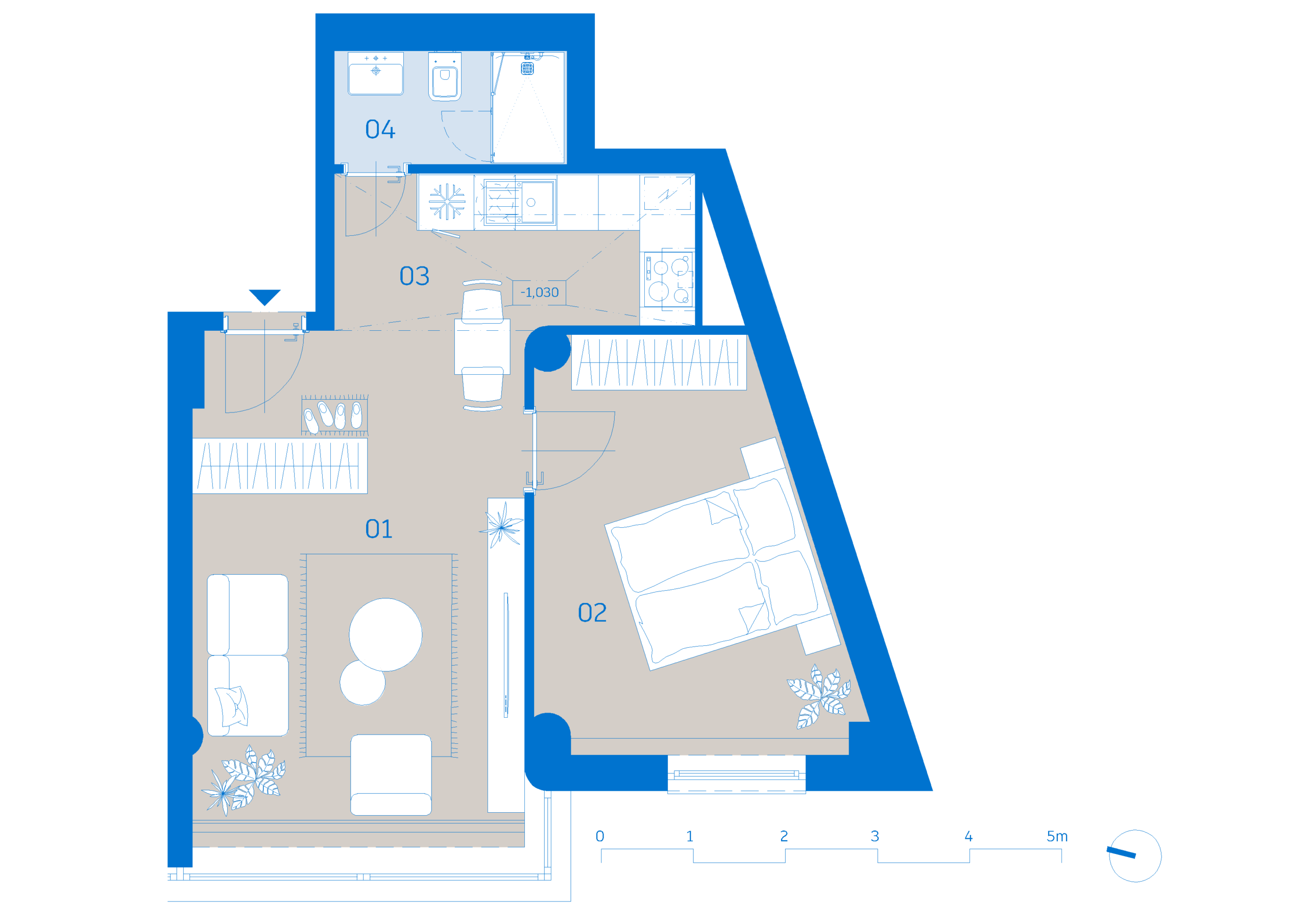 Pôdorys apartmánu 212