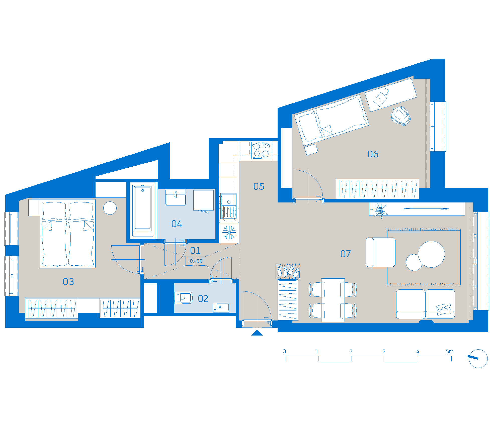 Pôdorys apartmánu 308