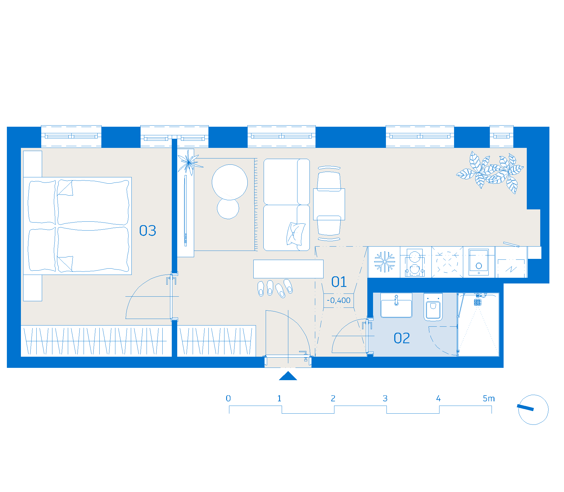 Pôdorys apartmánu 707