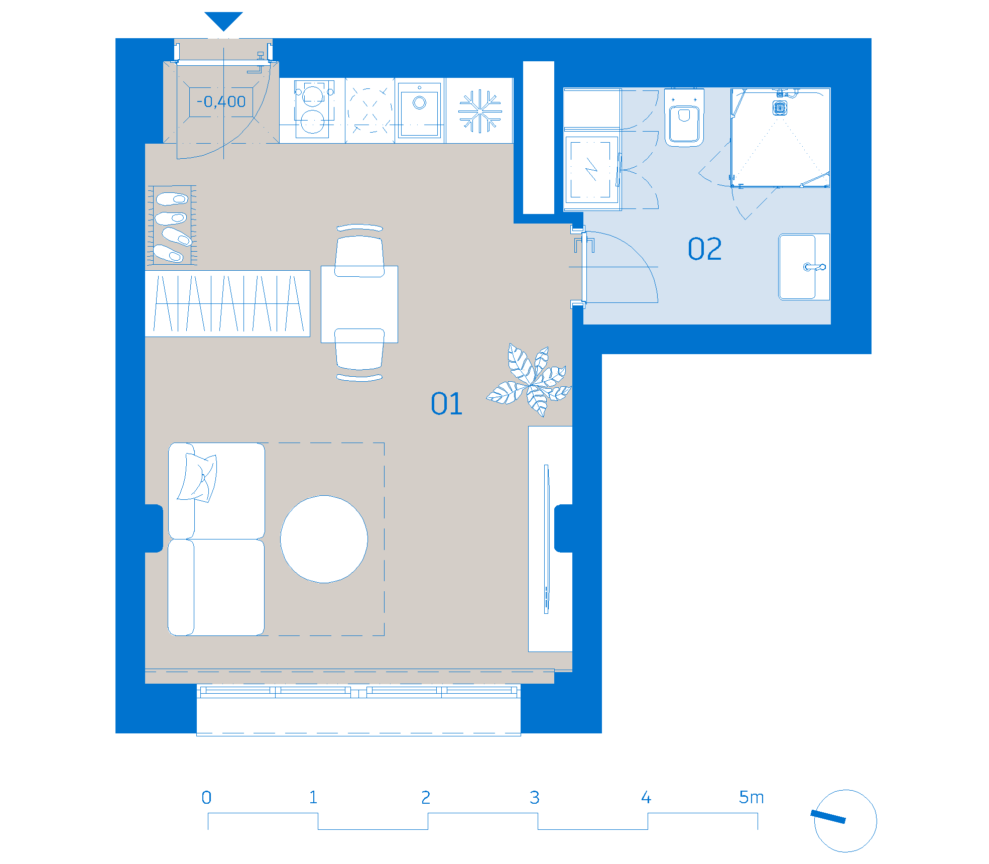 Pôdorys apartmánu 502