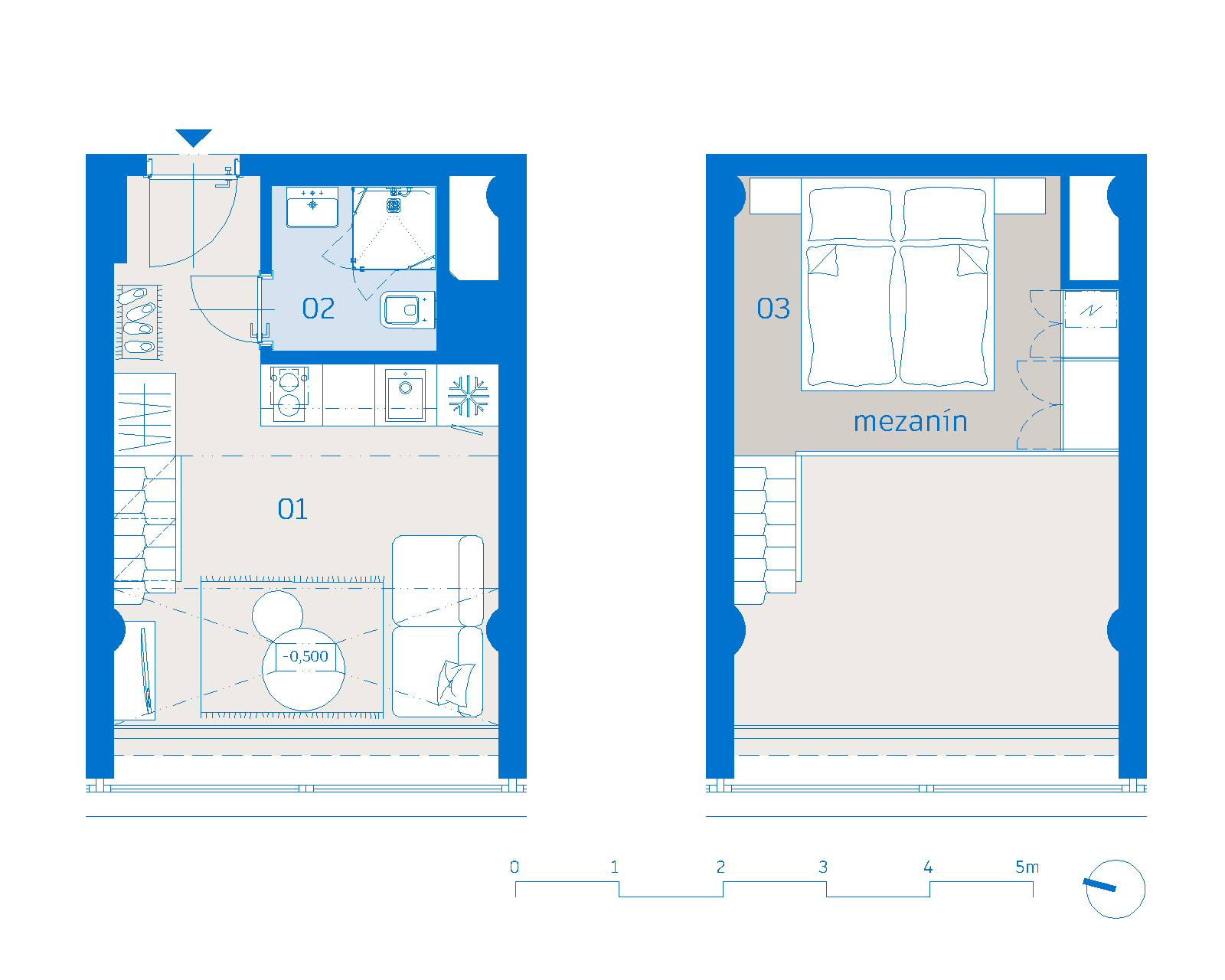 Pôdorys apartmánu 205