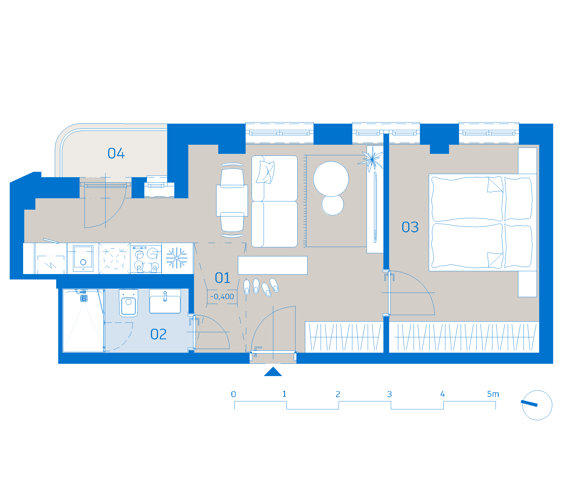 Pôdorys apartmánu 610