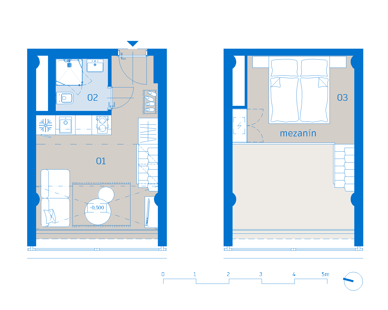 Pôdorys apartmánu 208