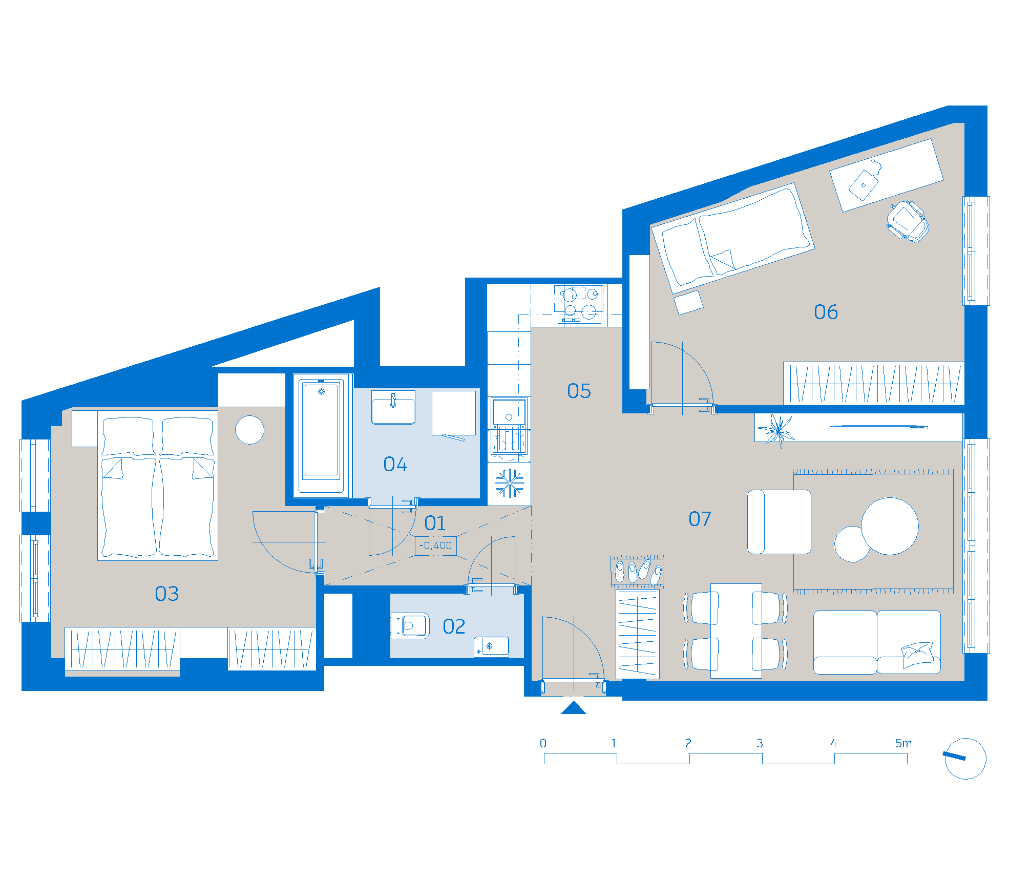 Pôdorys apartmánu 706