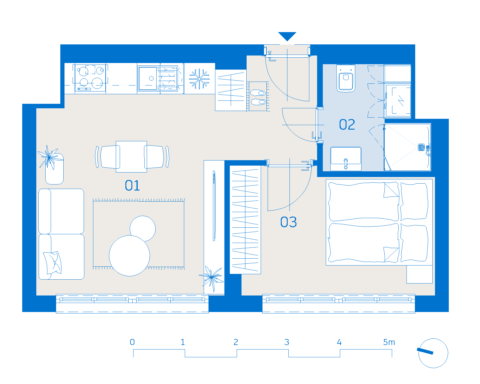 Pôdorys apartmánu 705