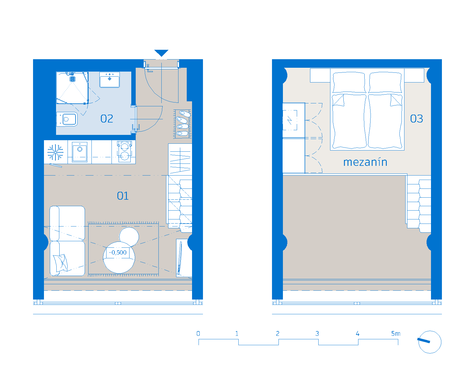 Pôdorys apartmánu 210