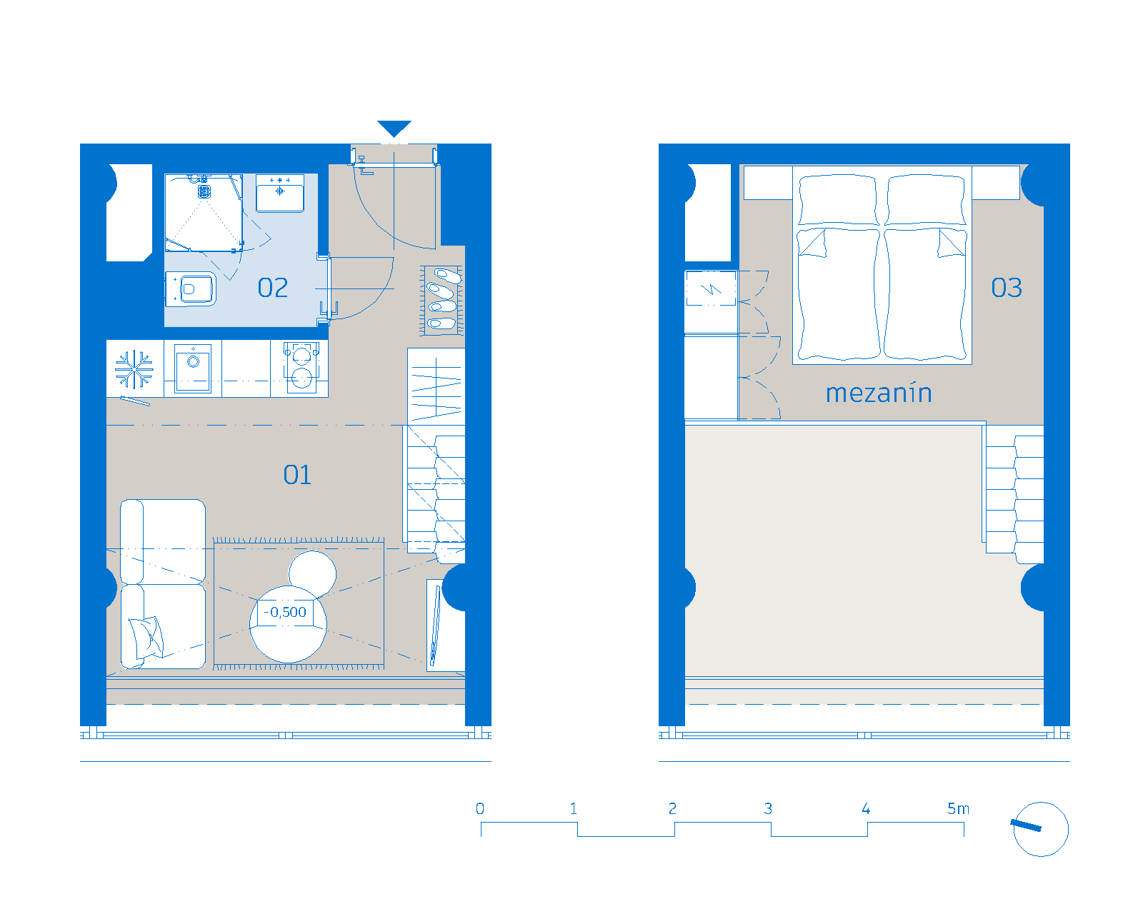 Pôdorys apartmánu 206