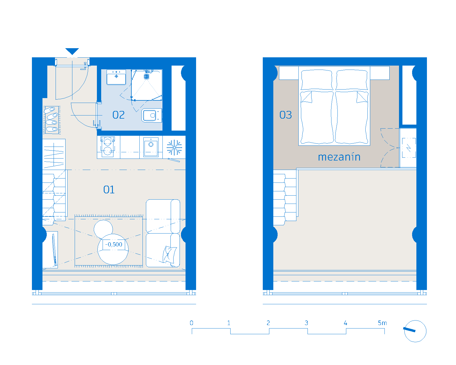 Pôdorys apartmánu 211