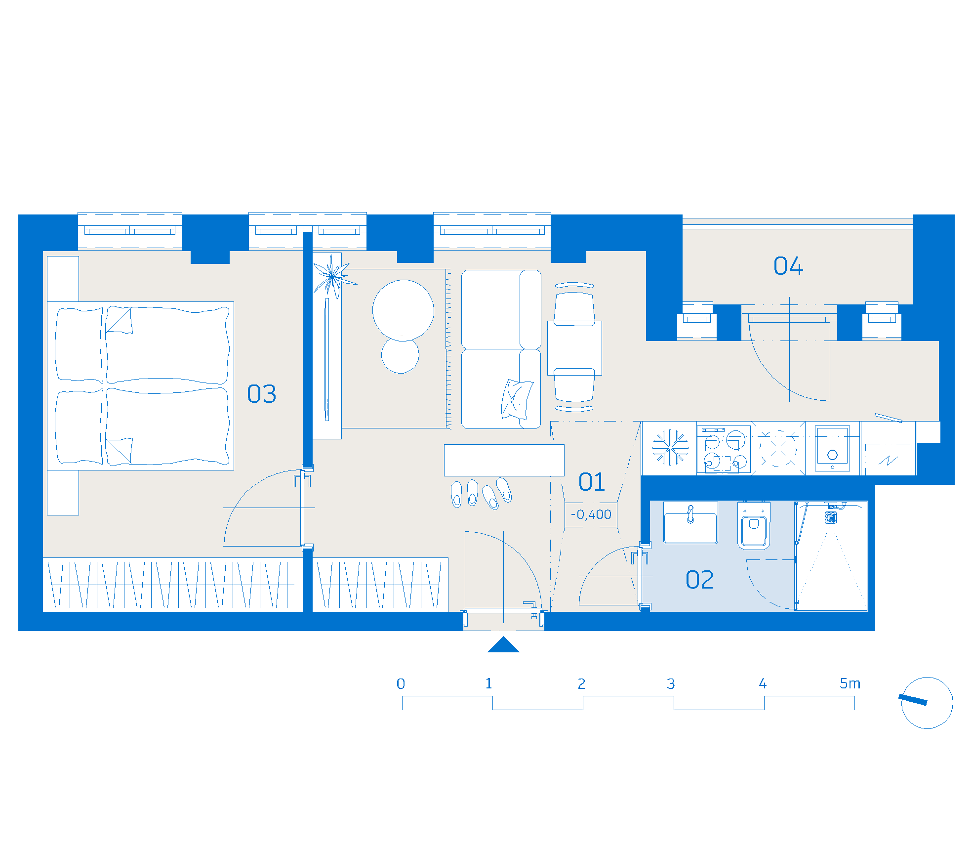 Pôdorys apartmánu 609