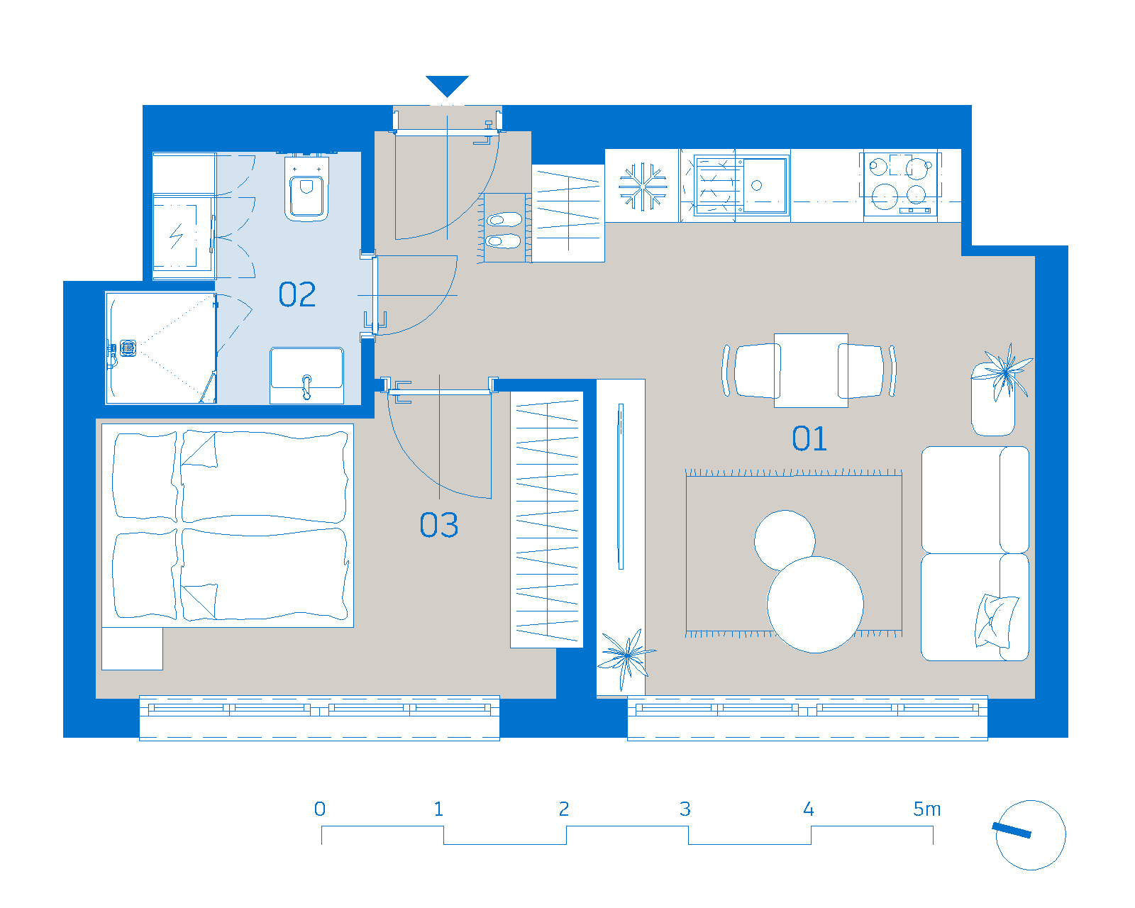 Pôdorys apartmánu 704